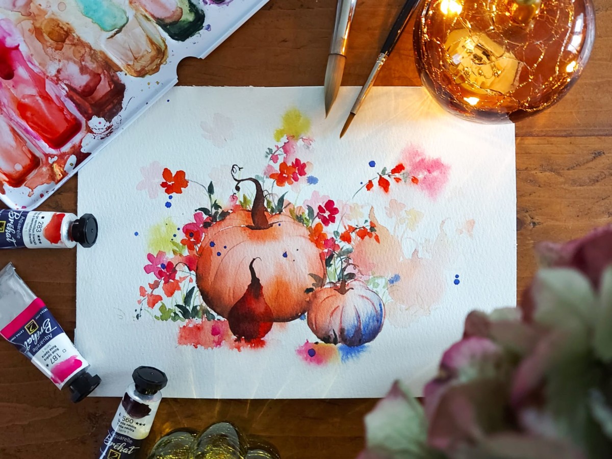 Aquarelle : magic pumpkin