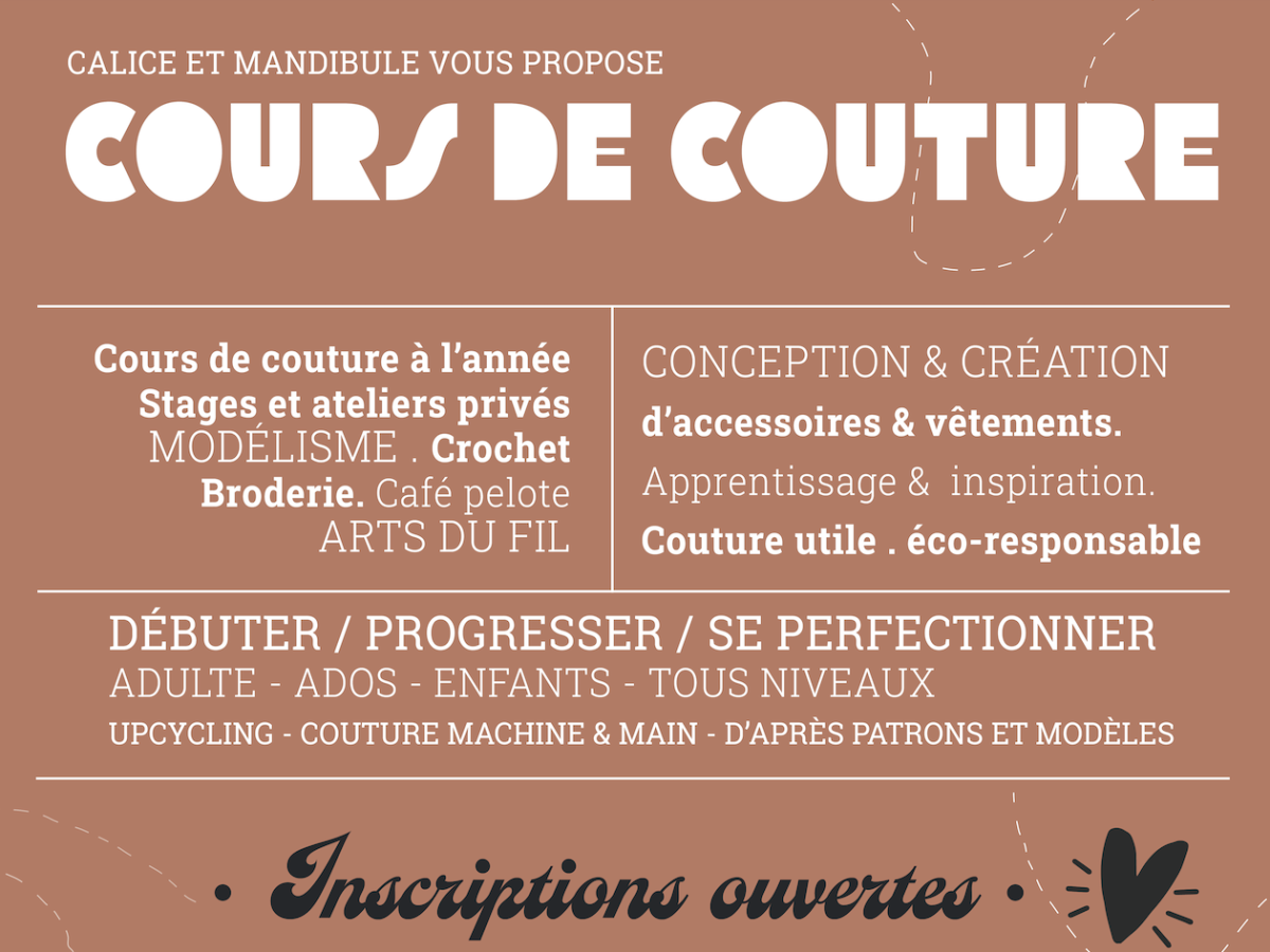 Cours de couture : inscriptions ouvertes